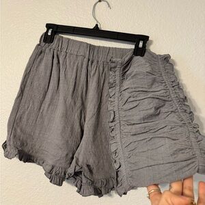 High Waist Gray Ruffle with Bandeau Set